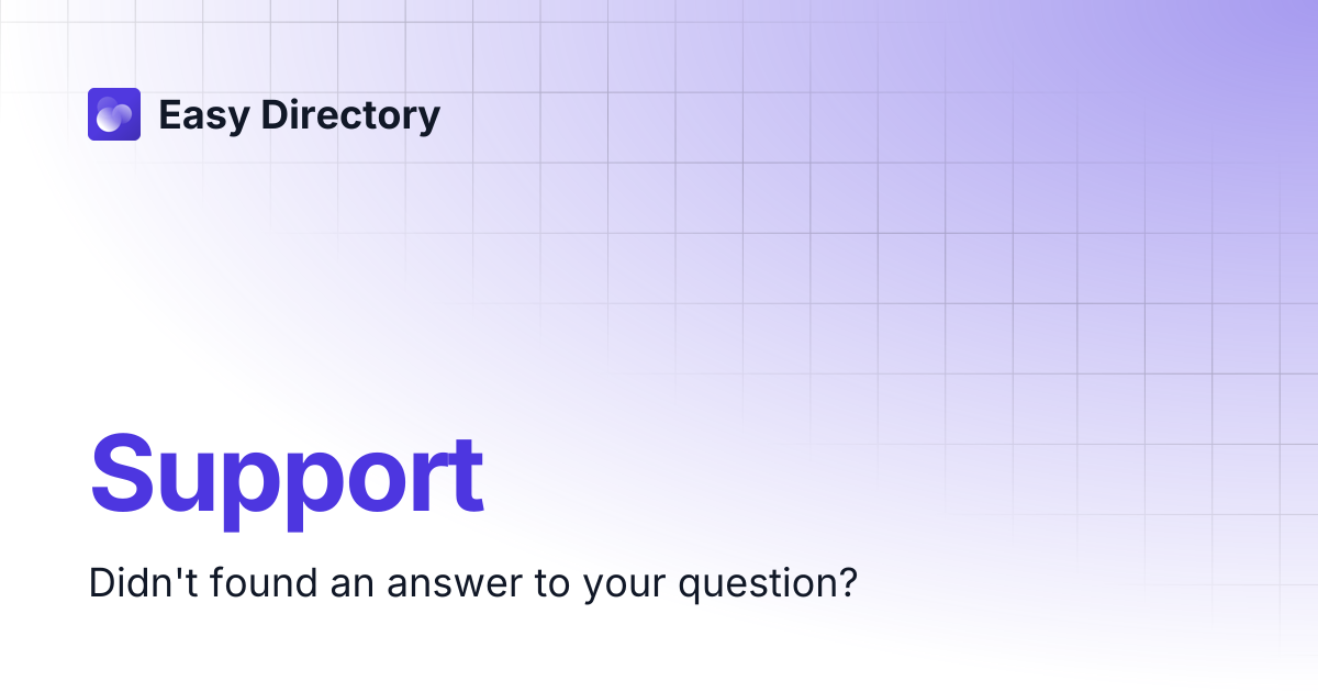 Support | Easy Directory